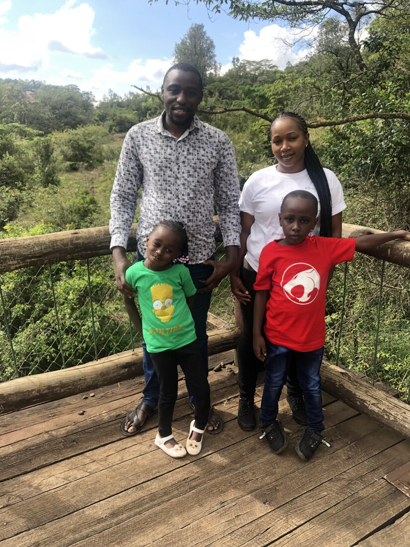 Macharia with his family