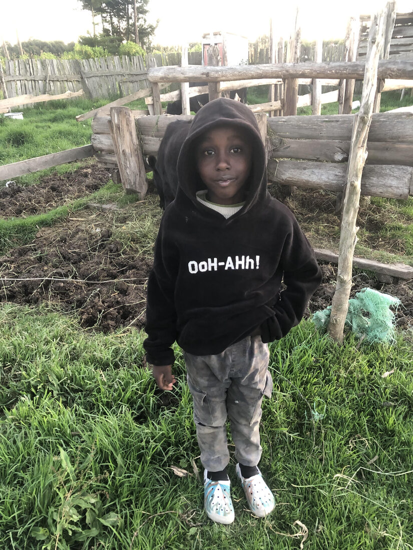 Macharia's son in the countryside